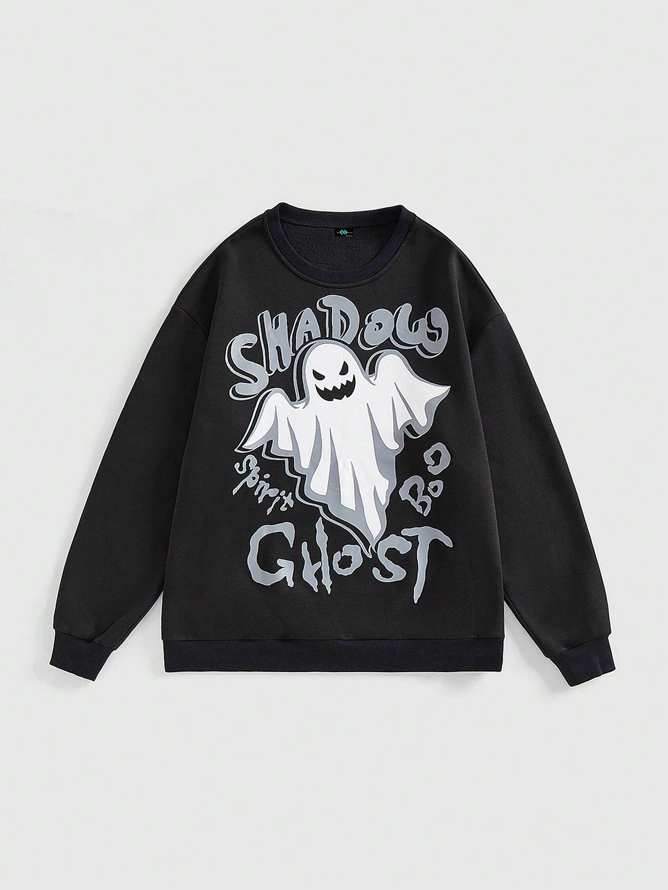 SXV 'ghost boo’ Printed Cool Aesthetic Drop Shoulder Oversized Baggy Sweatshirt