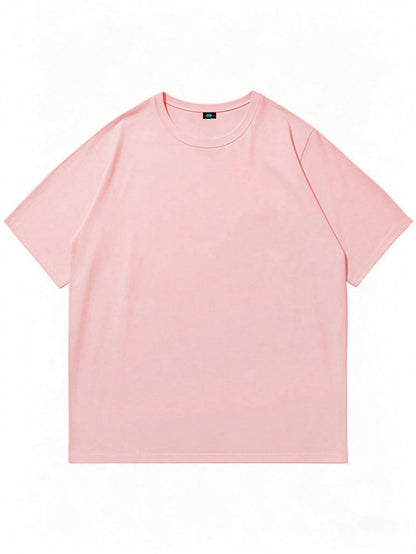 SXV MONEY Letter Print Round Neck Short Sleeve T-Shirt, Coffee Color