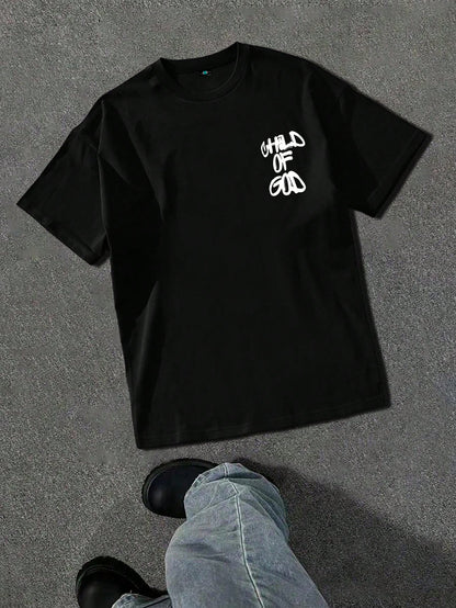 SXV 'child of god’ Printed Cool Aesthetic Oversized Baggy T-shirt