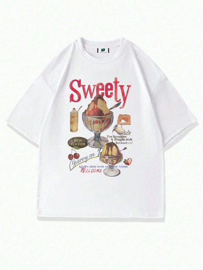 SXV  'Sweety’ Printed Cool Aesthetic Oversized Baggy T-shirt