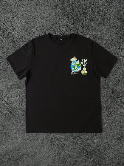 SXV 'God is good’ Printed Cool Aesthetic Oversized Baggy T-shirt