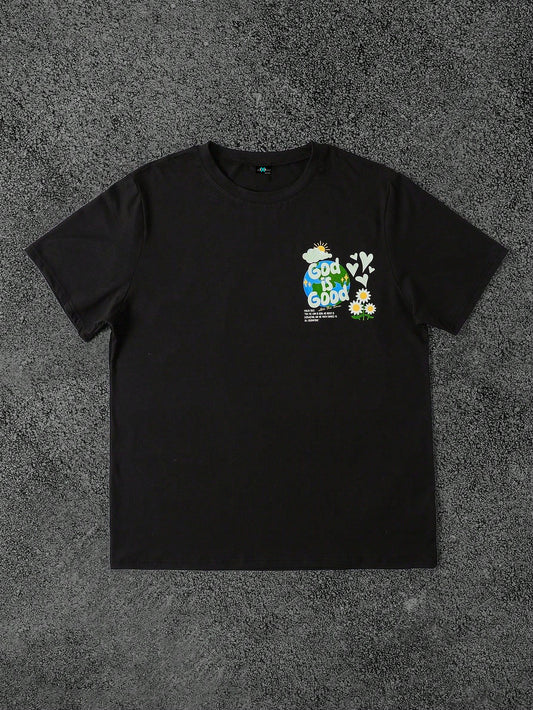 SXV 'God is good’ Printed Cool Aesthetic Oversized Baggy T-shirt