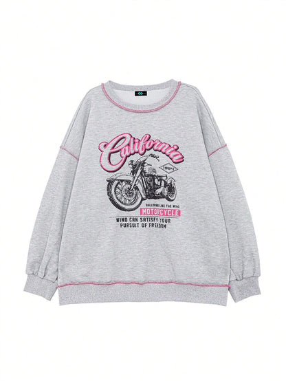 SXV Women's Loose Contrast Color Thermal Lined Thick Sweatshirt Fall,Winter