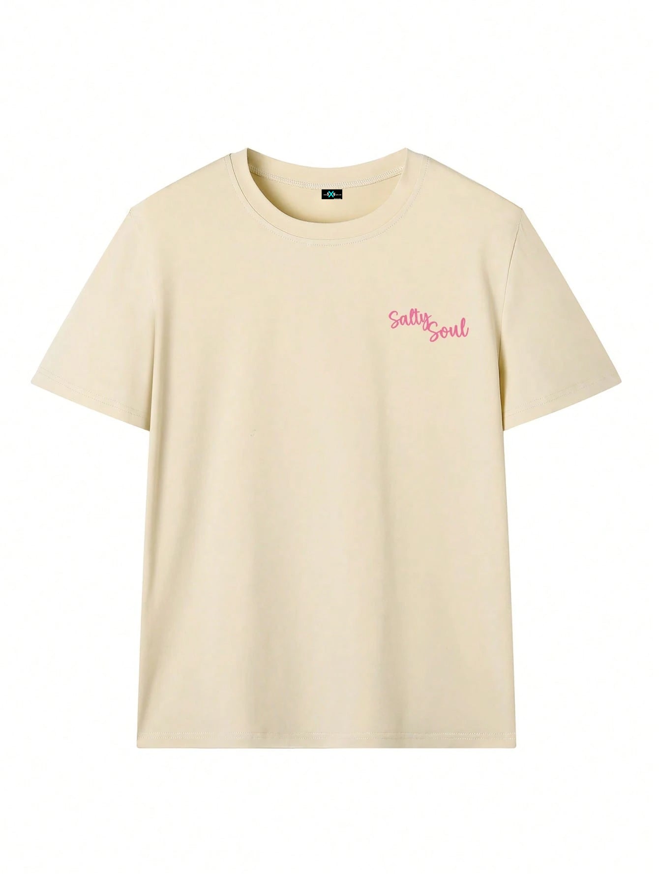 SXV Summer New Coconut Tree Print Casual Round Neck Short Sleeve T-Shirt