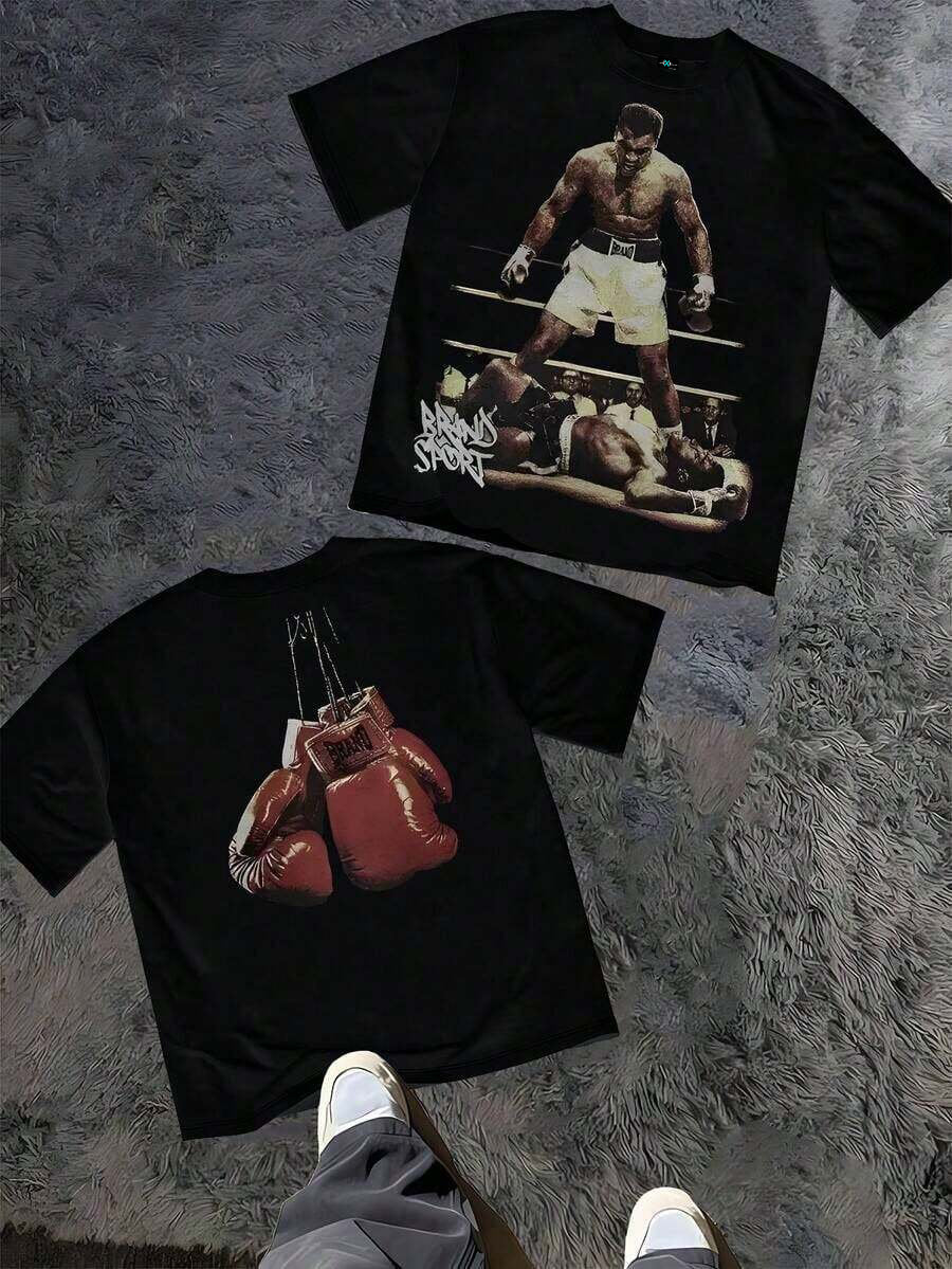 SXV etro Boxing Double-Sided Pattern Printing T-shirt