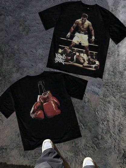 SXV etro Boxing Double-Sided Pattern Printing T-shirt