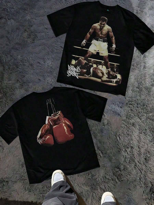 SXV etro Boxing Double-Sided Pattern Printing T-shirt