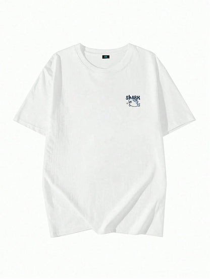 SXV Summer Cotton, Round Neck, Loose Fit, Versatile, Simple, English Print Short-Sleeve T-shirt