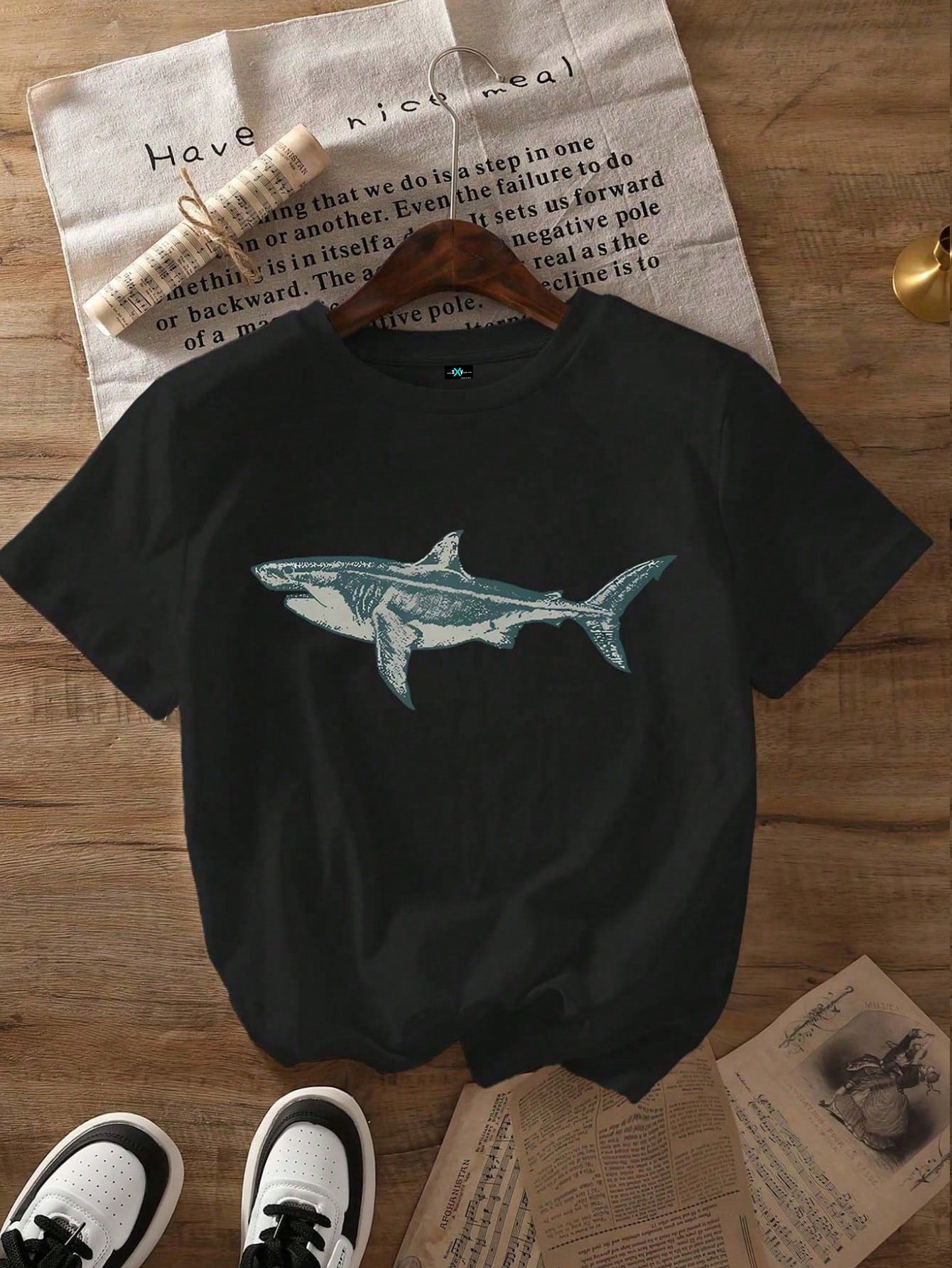 SXV 'great white shark’ Printed Cool Aesthetic Oversized Baggy T-shirt