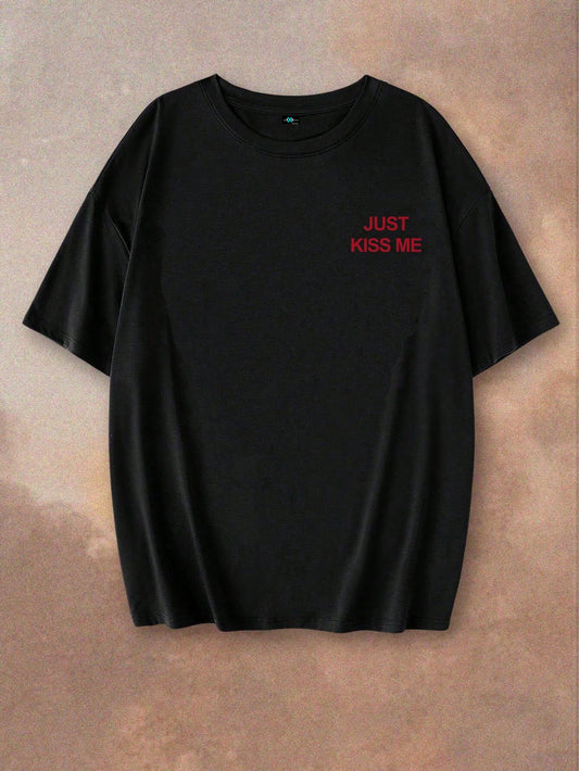 SXV Women'sNew Arrival Casual Simple Letter Print Round Neck Short Sleeve T-Shirt