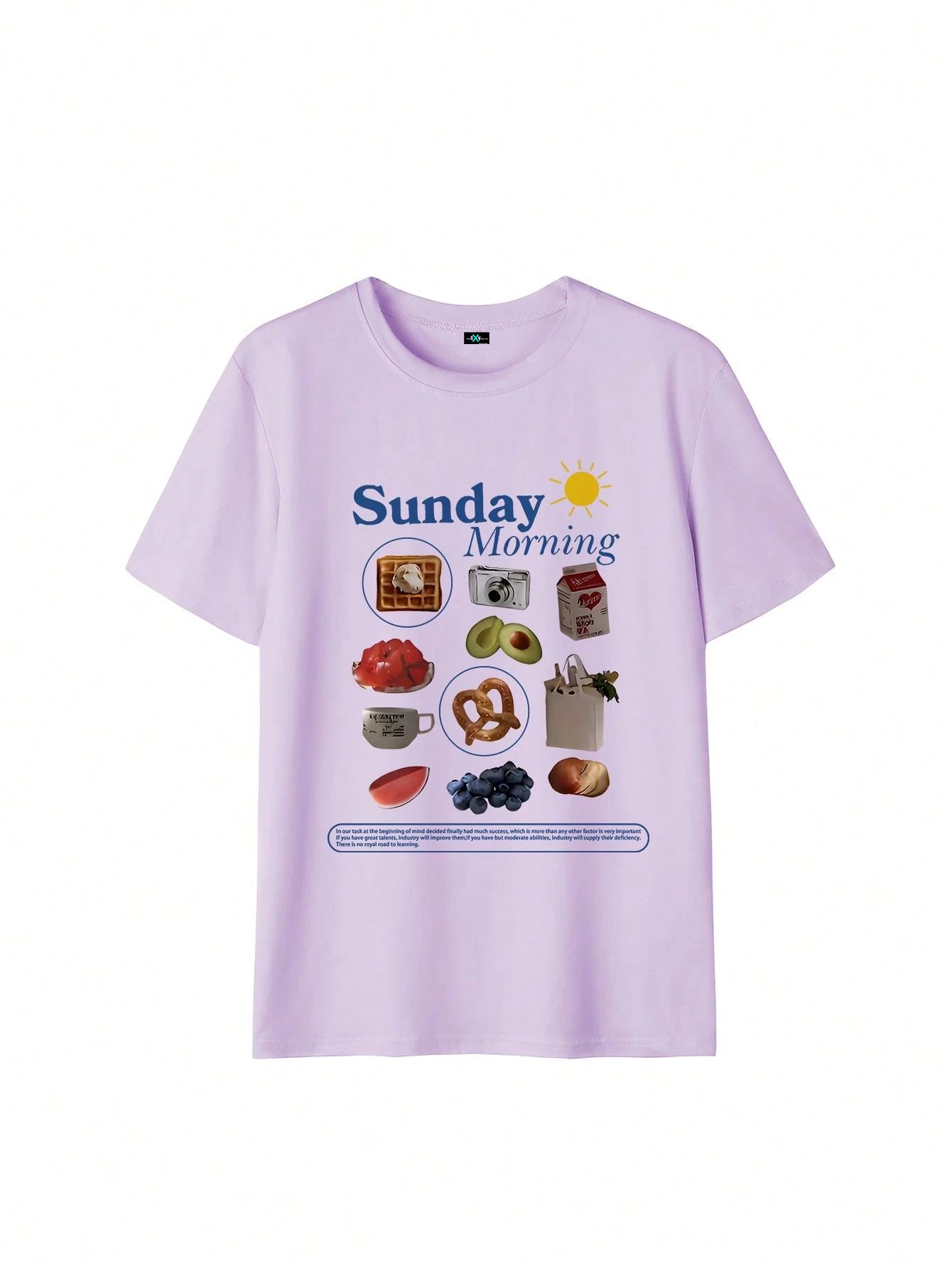 SXV T-Shirt With Sunday Morning Slogan Graphic