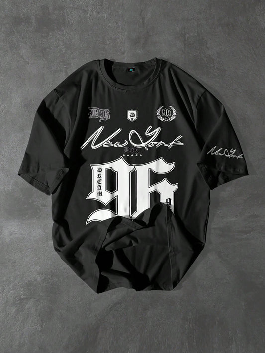 SXV 'new york 96’ Printed Cool Aesthetic Oversized Baggy T-shirt