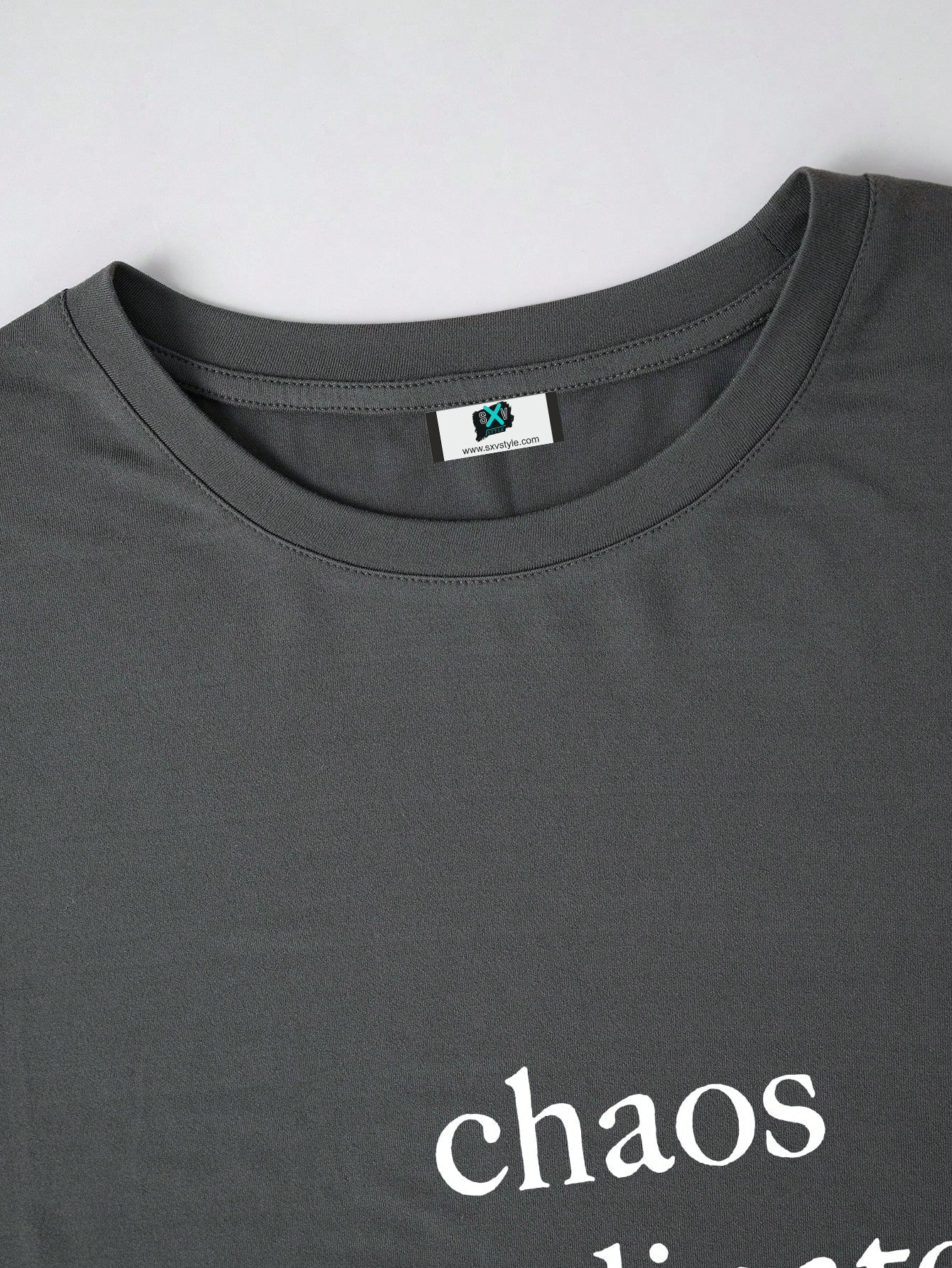 SXV Chaos Coordinator Slogan DarkGray Loose Casual Women's T-Shirt