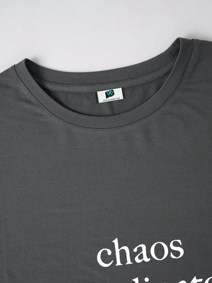 SXV Chaos Coordinator Slogan DarkGray Loose Casual Women's T-Shirt