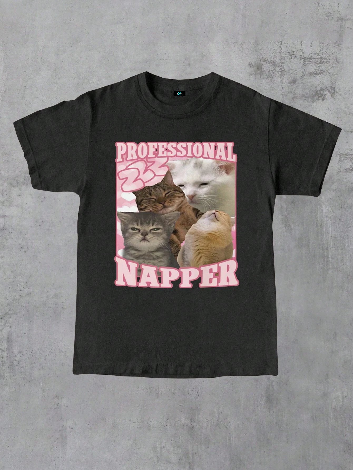 SXV Professional napper Funny Cat Women Crew Neck T-Shirt