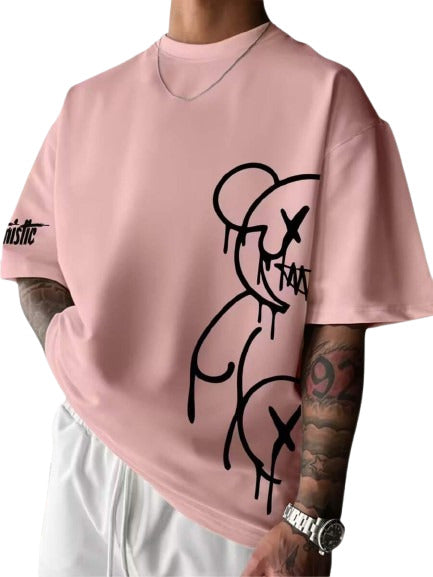 SXV Men's Casual Versatile Simple Printed Element Short Sleeve T-Shirt