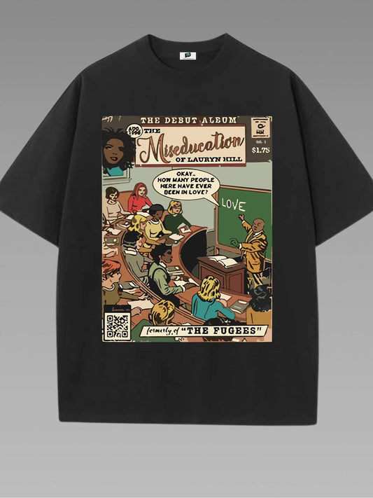 SXV Comic Art Book Retro Vintage 90s Hip Hop T-Shirt 1 Pcs 220g Heavy Cotton T Shirt