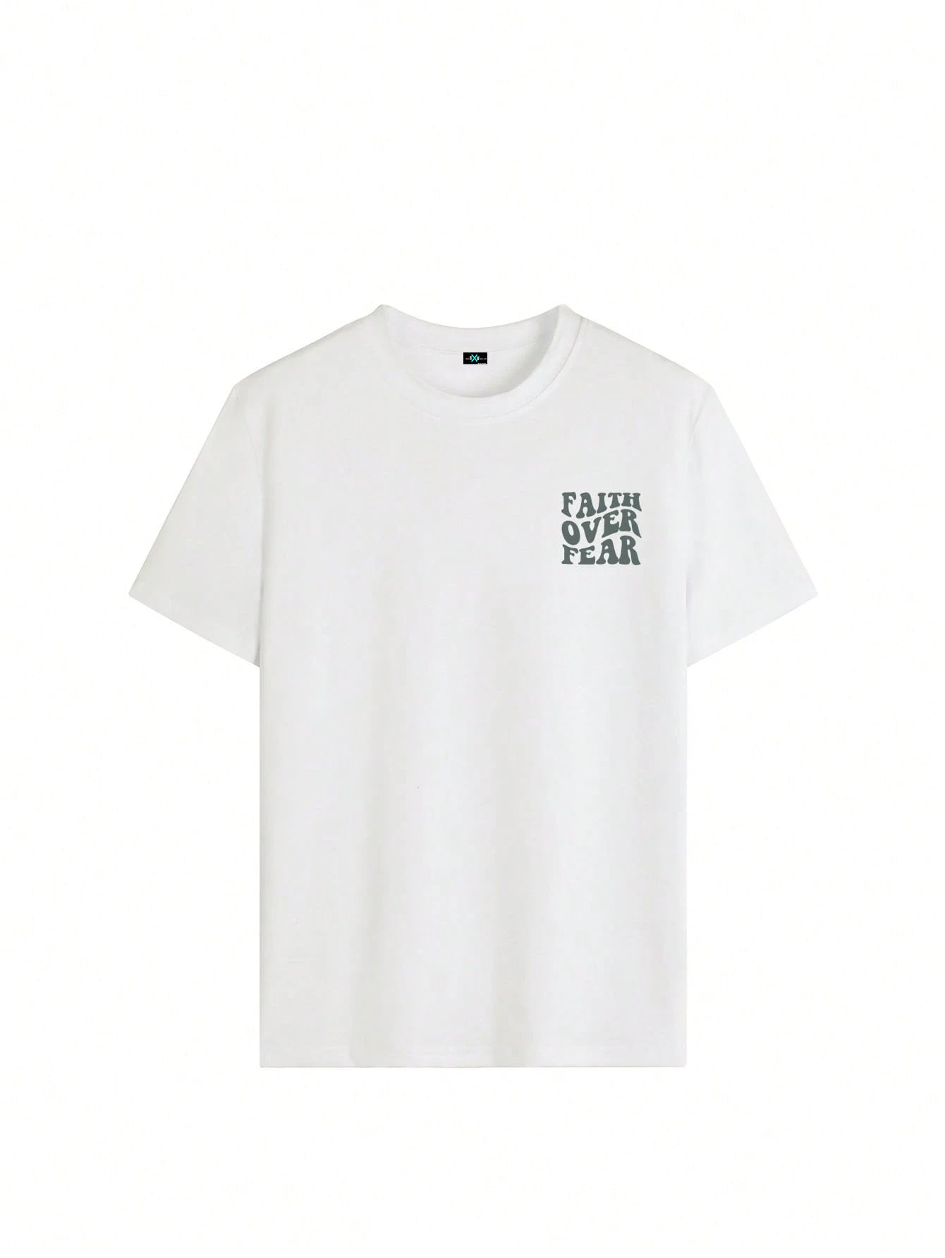 SXV Women's Belief Overcomes Fear Letter Print Casual Round Neck Short Sleeve T-Shirt