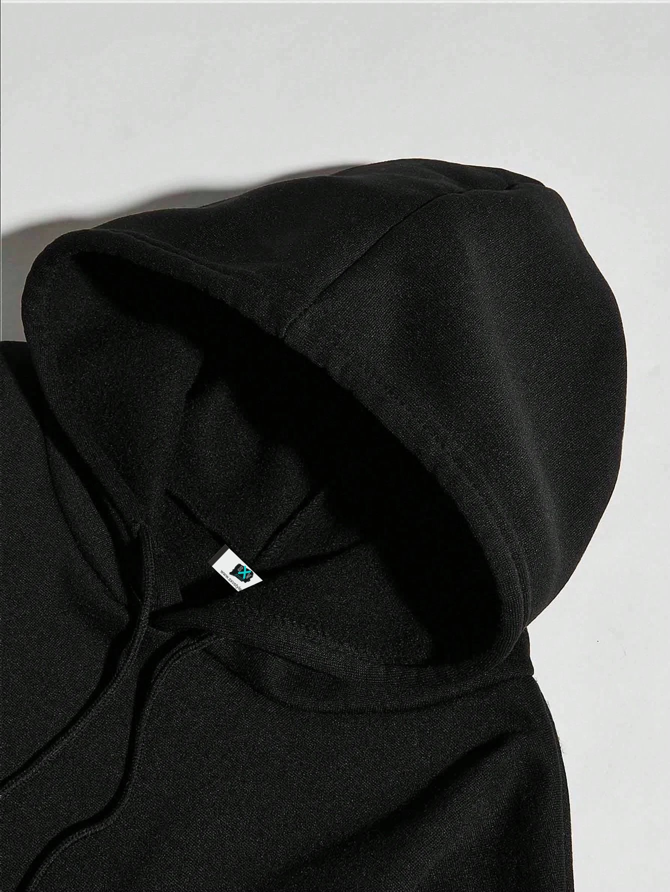 SXV Men's Hoodie With Car & Slogan Print And Thermal Lined