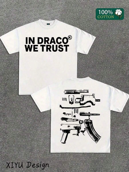SXV A High-Quality Men's Street T-Shirt, Which We Trust In Draco, Is Printed On Both Sides
