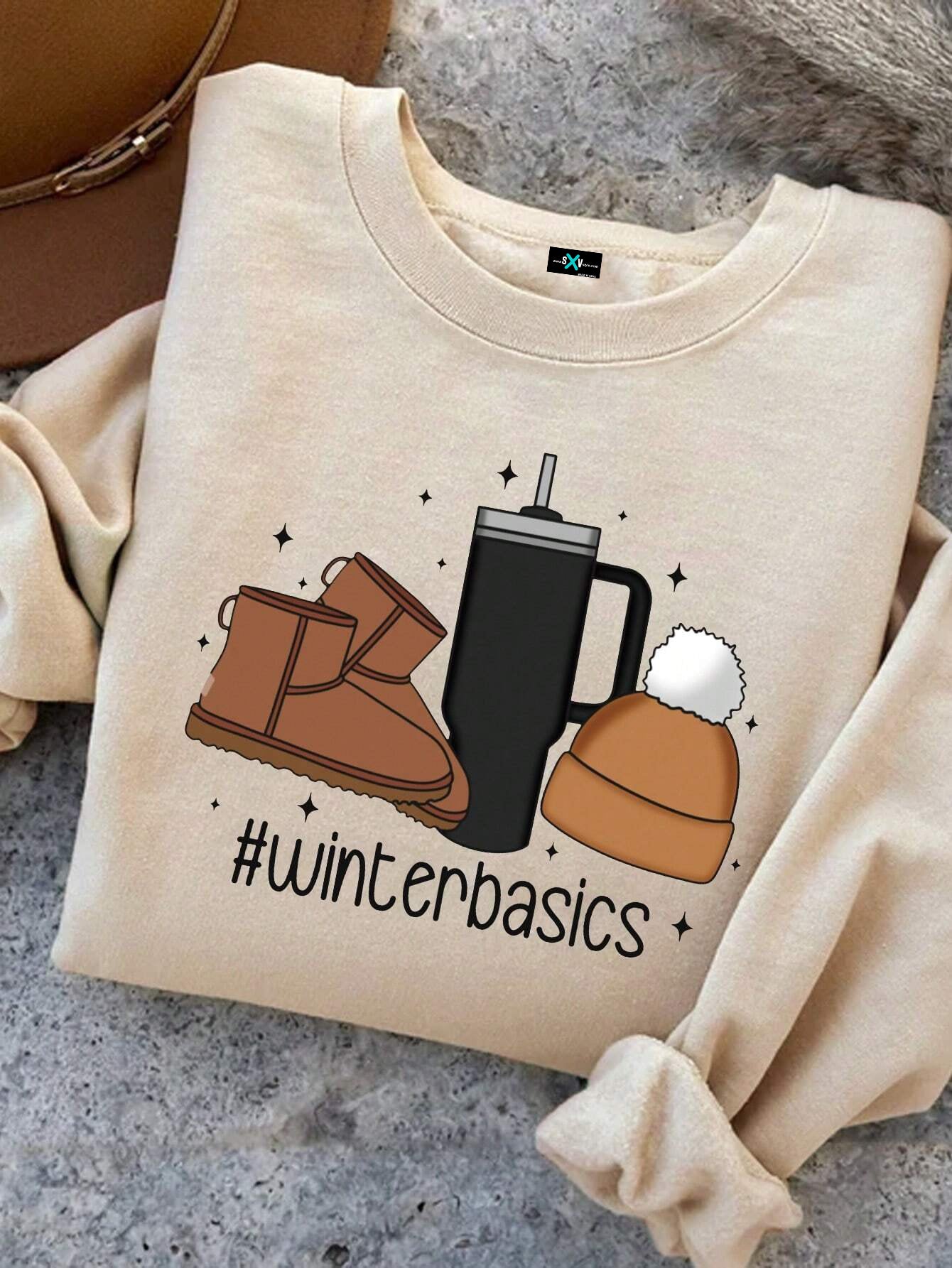 SXV winter basics fleece inside thick and warm baggy oversized sweatshirt