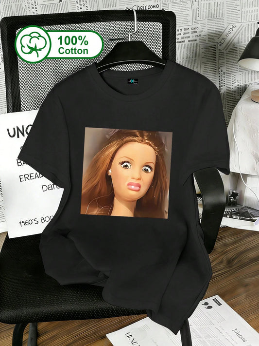 SXV 100% Cotton Short Sleeve T-Shirt, Featuring Exquisite Printed Design
