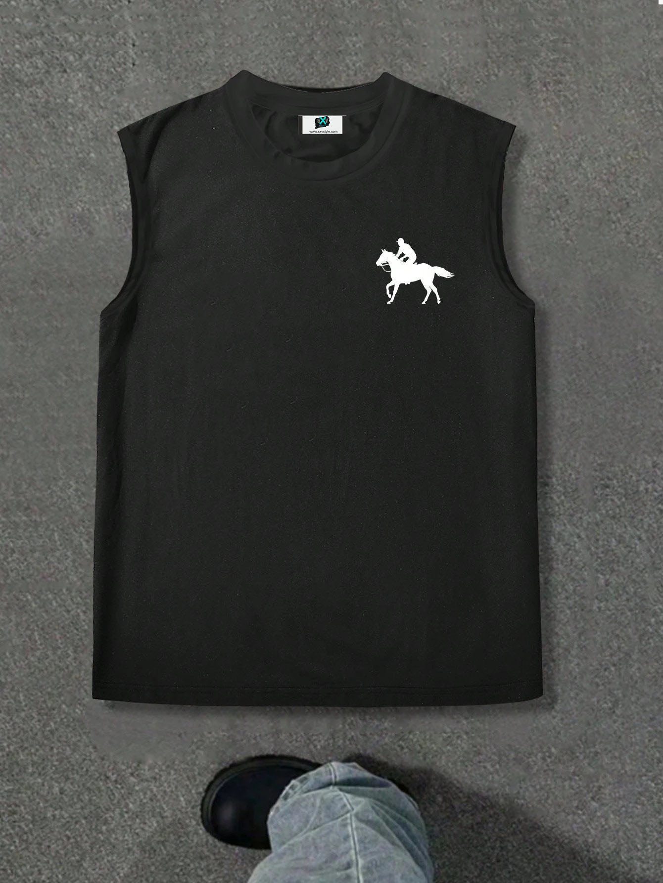SXV Men's Sleeveless Tank Tee : hoarse ride