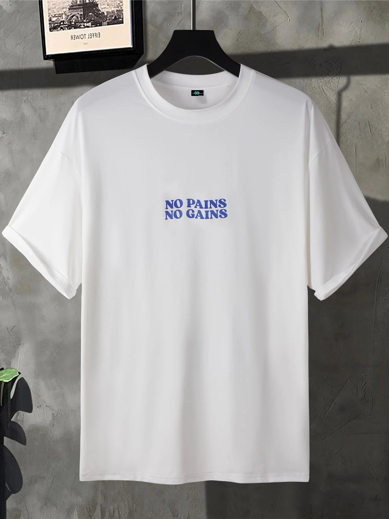SXV 'No pains NO gains’ Printed Cool Aesthetic Oversized Baggy T-shirt