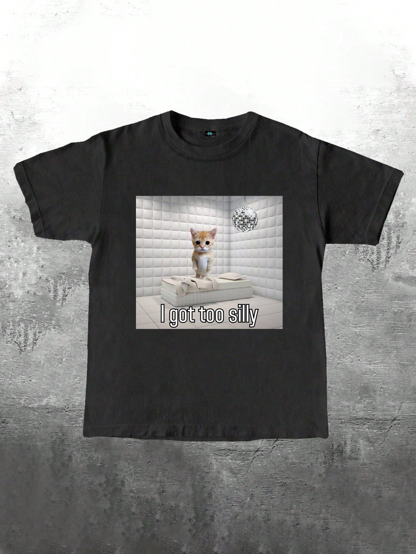 SXV i got too silly Funny Sad Crying Cat Graphic Short Sleeve T-Shirt