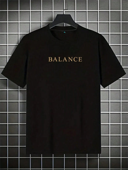 SXV Balance printed Loose Fit Short Sleeve T-Shirt, Fashionable For Outdoor Wear In Summer