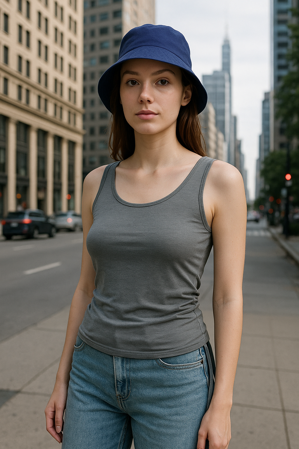 SXV Cotton Tank Top, Scoop Neck, Sleeveless Fitted Casual Summer Top