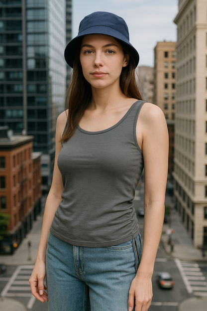 SXV Cotton Tank Top, Scoop Neck, Sleeveless Fitted Casual Summer Top