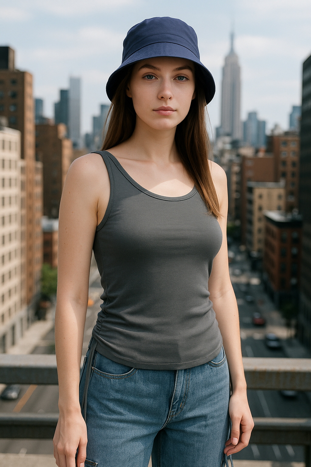 SXV Cotton Tank Top, Scoop Neck, Sleeveless Fitted Casual Summer Top