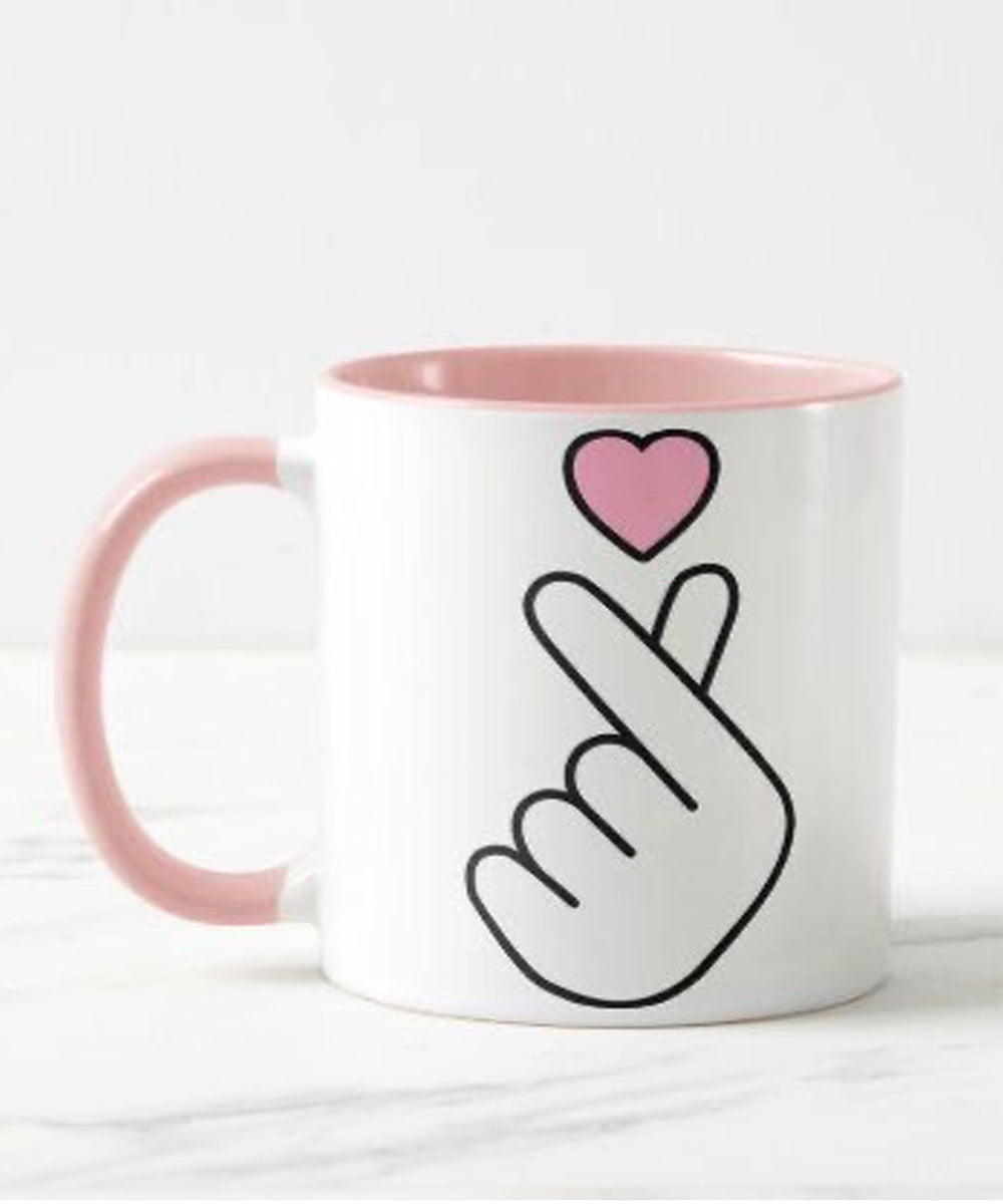 Bts heart pink mug