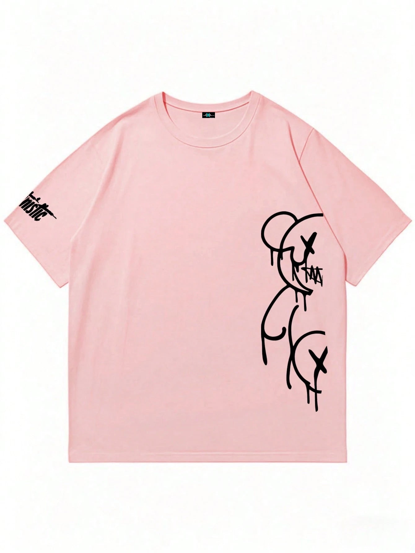 SXV Men's Casual Versatile Simple Printed Element Short Sleeve T-Shirt