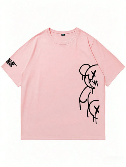 SXV Men's Casual Versatile Simple Printed Element Short Sleeve T-Shirt