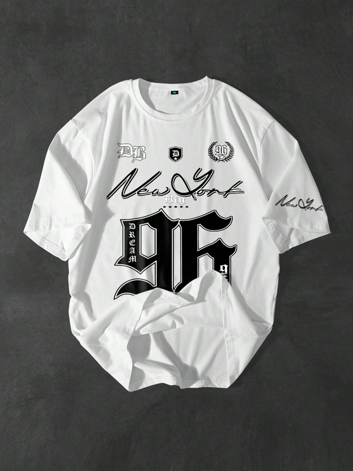 SXV 'new york 96’ Printed Cool Aesthetic Oversized Baggy T-shirt