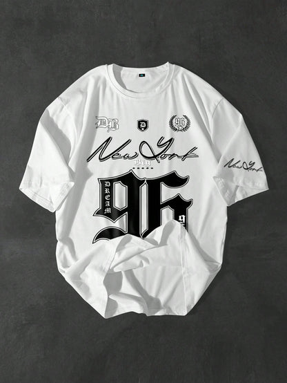 SXV 'new york 96’ Printed Cool Aesthetic Oversized Baggy T-shirt