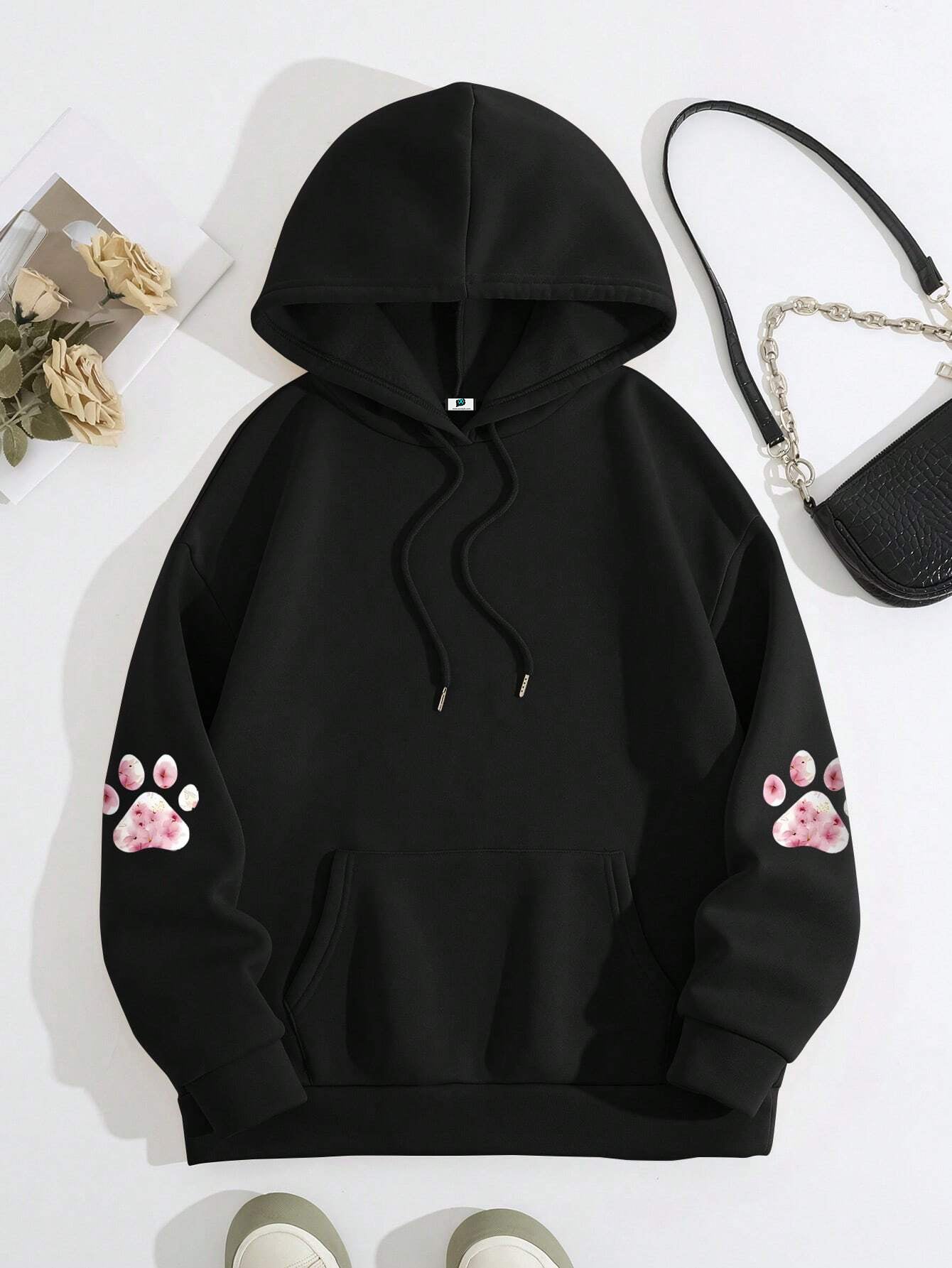 SXV Animal Paw Print Hooded Sweatshirt