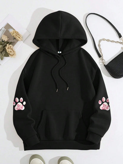 SXV Animal Paw Print Hooded Sweatshirt