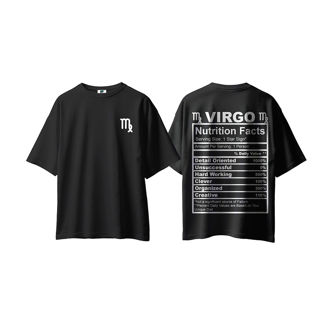 SXV  'VIRGO’ Printed Cool Aesthetic Oversized Baggy T-shirt