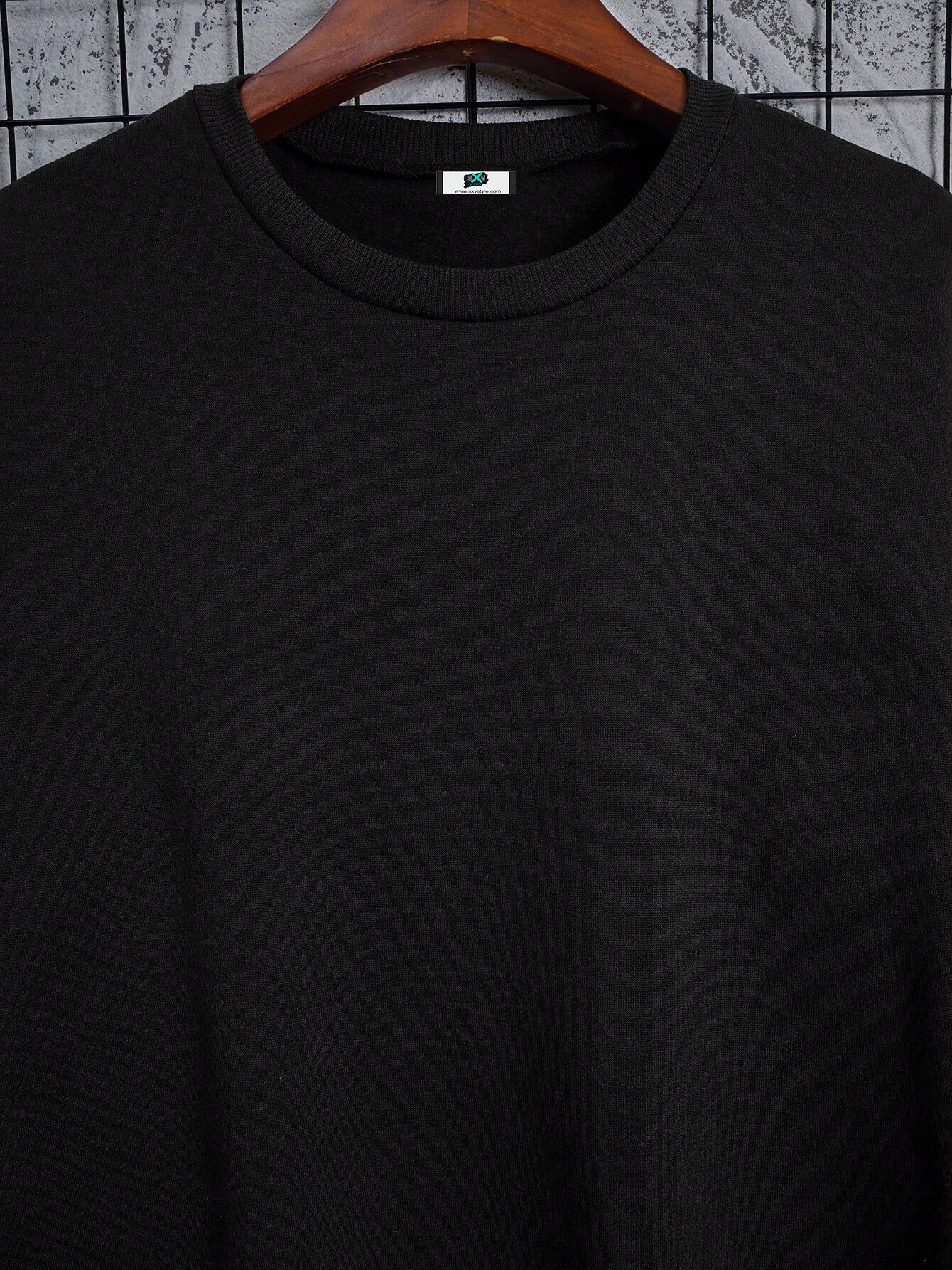 SXV Romance Spring And Autumn Loose Fit Letter Printed Pigeon Pattern Long Sleeve Casual Sweatshirt With Round Neck