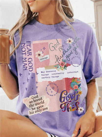 SXV Christian Easter Graphic, Flower Resurrection PNG Collage,  Design For Women T-Shirt