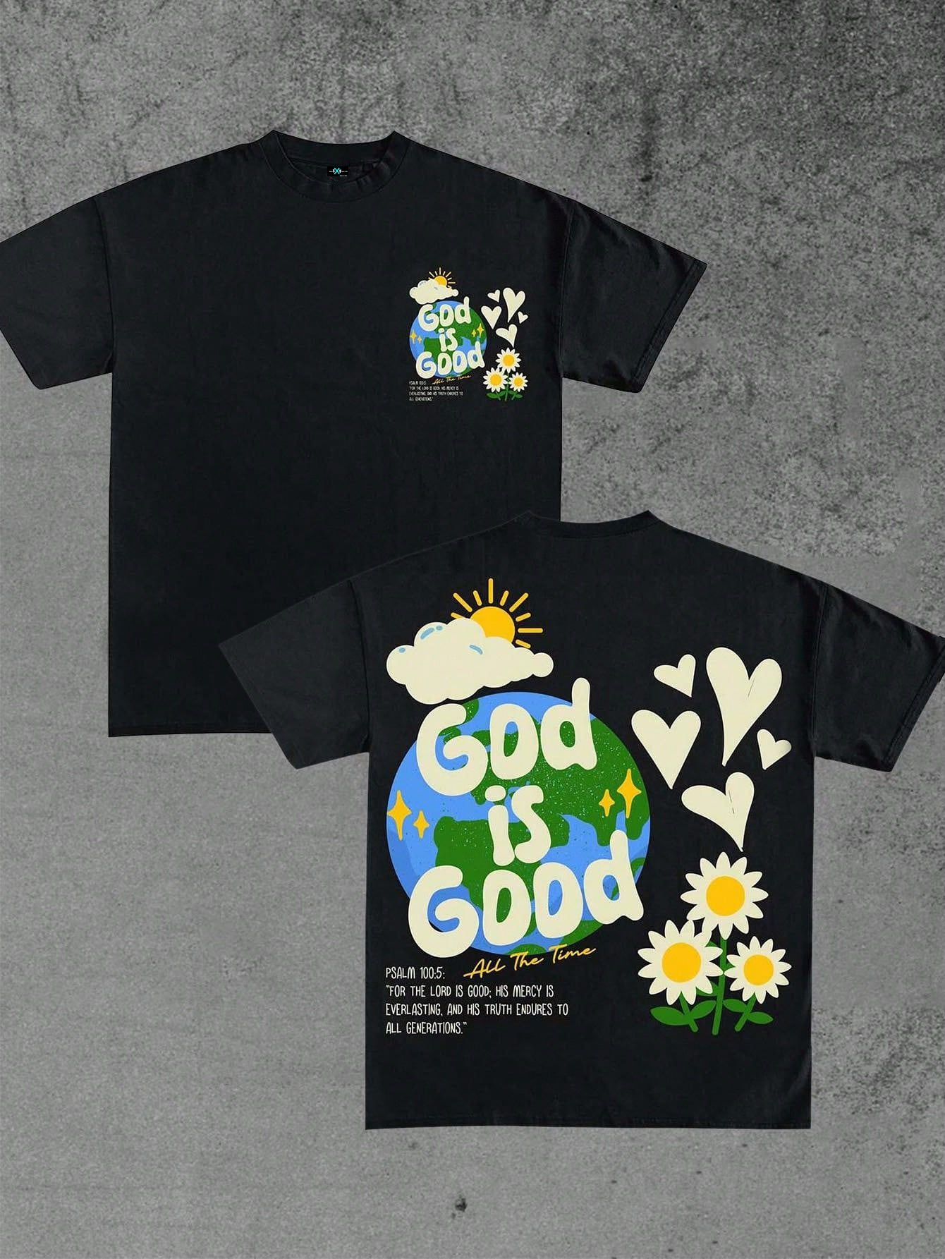 SXV 'God is good’ Printed Cool Aesthetic Oversized Baggy T-shirt