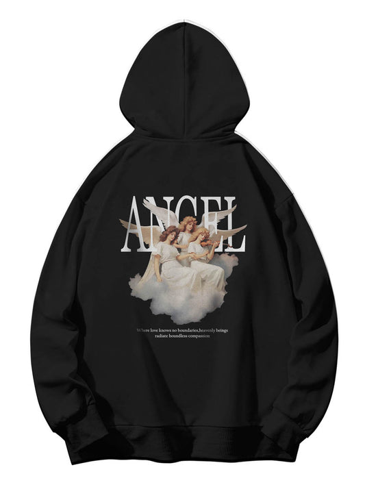 Angel printed Black hoodie