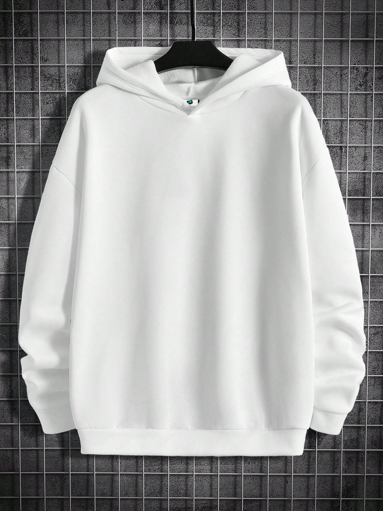 SXV Men Playing Card & Skull Print Drop Shoulder Hoodie