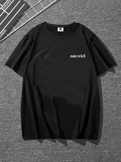 SXV Letter Graphic Lounge made in hell t-shirt