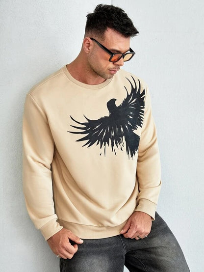 SXV  'Giant Eagle’ Printed Cool Aesthetic Drop Shoulder Oversized Sweatshirt