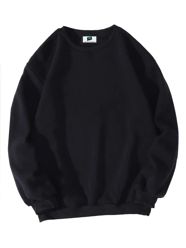 SXV STYLE Solid Plain Unisex Cotton Oversized Baggy Sweatshirt