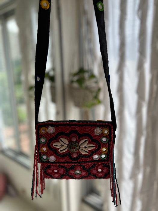 SXV Mirror Work Kutchi Embroidery Bag / shoulderbag/ slingbag /boho bag(Multicolour)